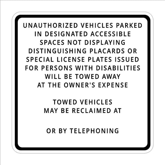 Handicapped California Unathorizied Will Be Towed